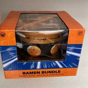 🆕 Dragon Ball Z  Anime Ceramic Ramen Bundle Bowl Spoon Chopsticks with Topper